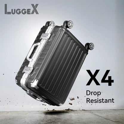 Aluminum Frame Luggage, Hard Shell Suitcase 4 Metal Corner