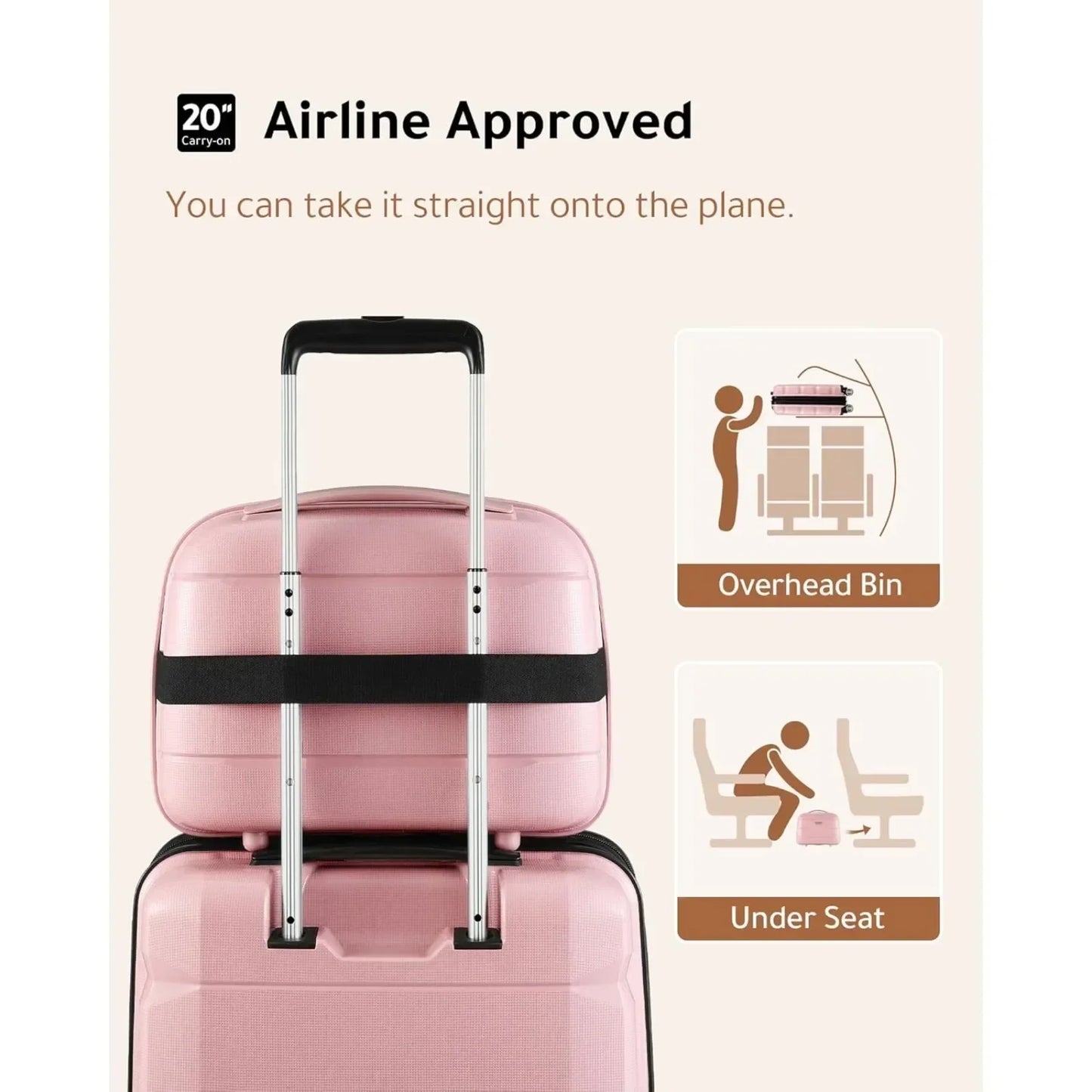 2pcs Carry on Luggage with Spinner Wheels