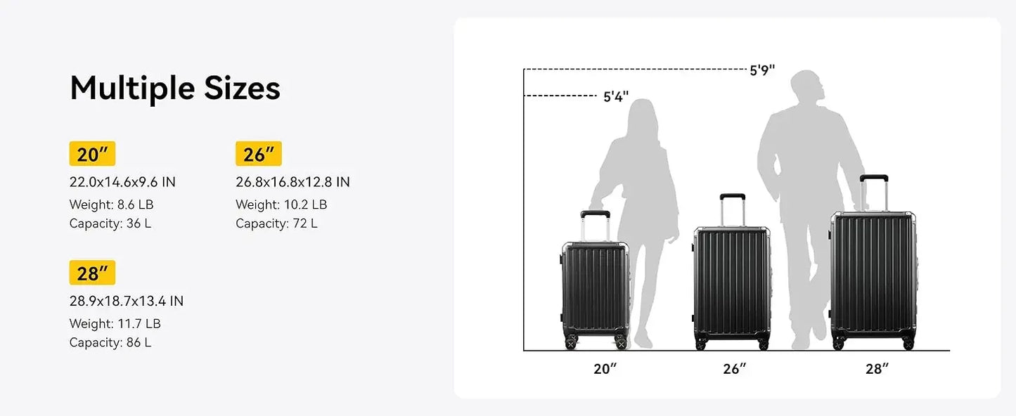 2pcs Zipperless Luggage with Spinner Wheels