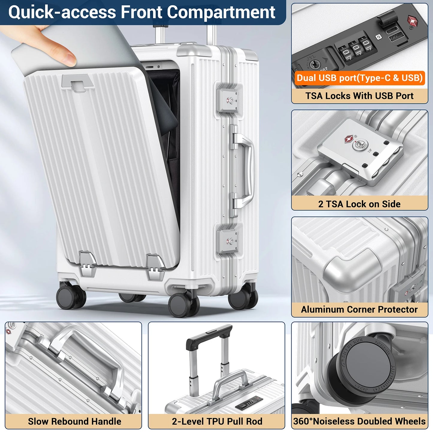 New Aluminum Carry On Luggage