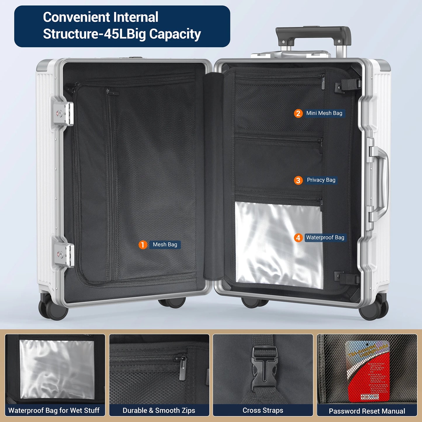 New Aluminum Carry On Luggage