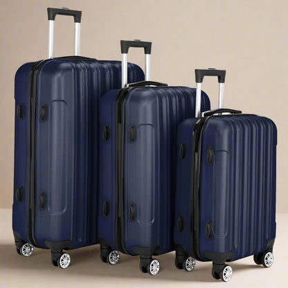 3 Pcs Traveling Storage Suitcase Luggage Set (Navy Blue)