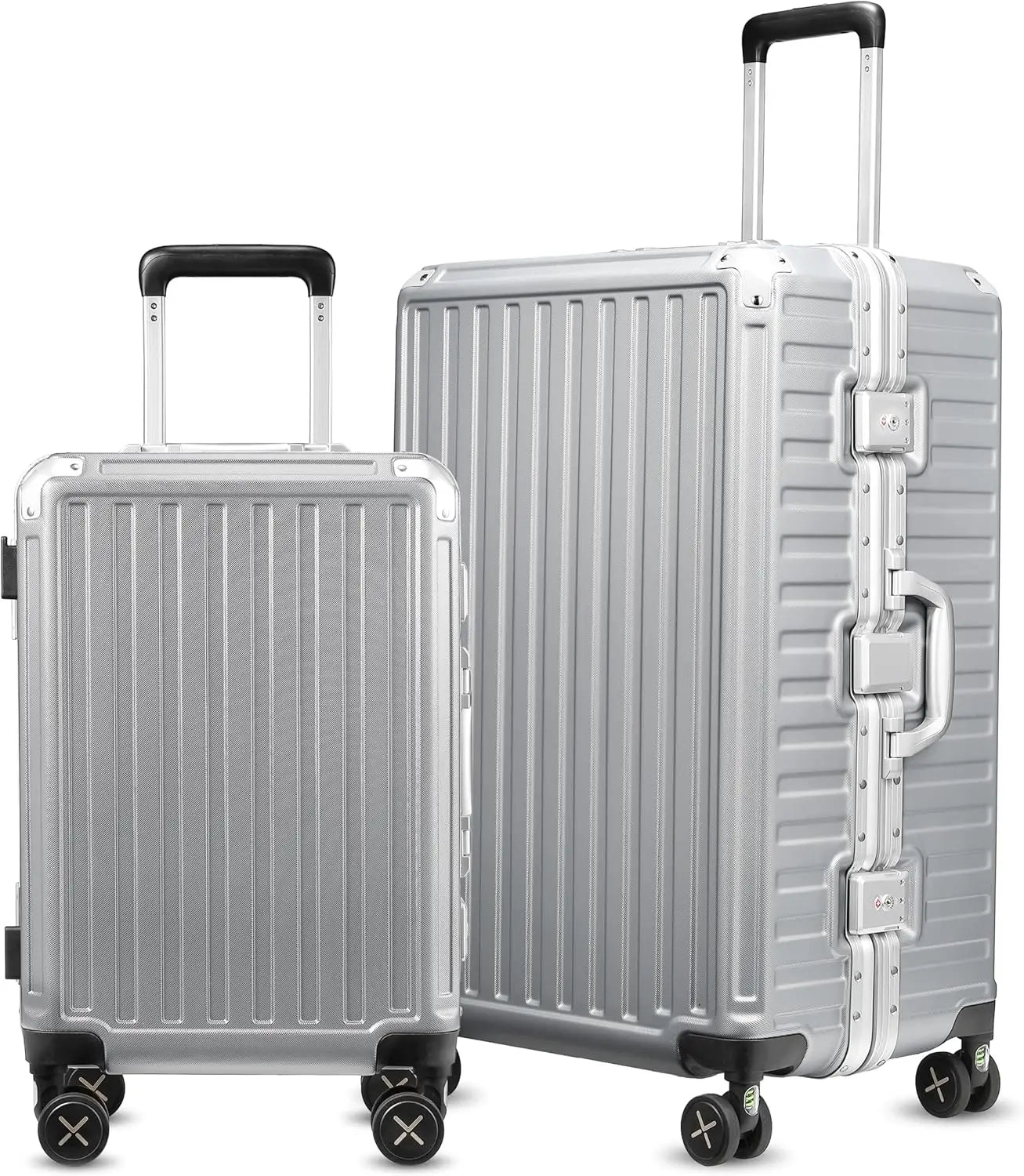 Aluminum Frame Luggage, Hard Shell Suitcase 4 Metal Corner