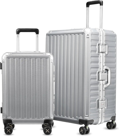 Aluminum Frame Luggage, Hard Shell Suitcase 4 Metal Corner